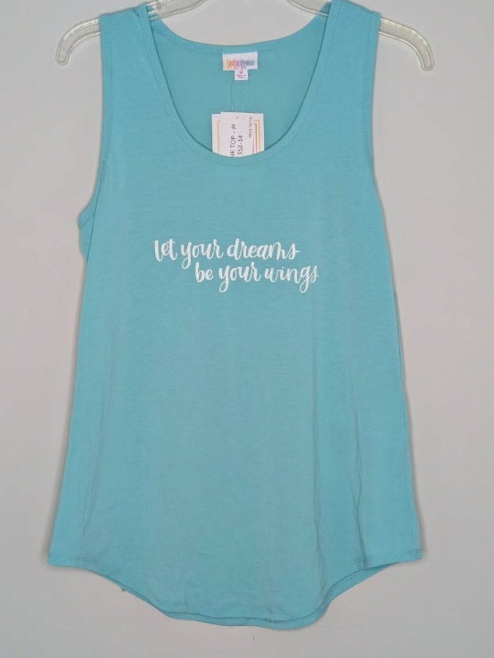 LuLaRoe Perfect Tank M (10-12) Let Your Dreams Be Your Wings